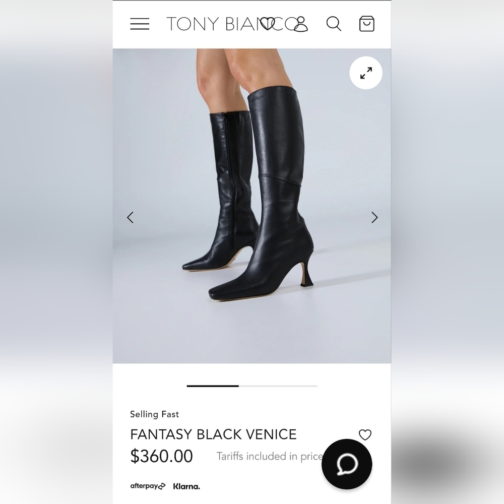 Tony Bianco Black Leather Heeled Boots